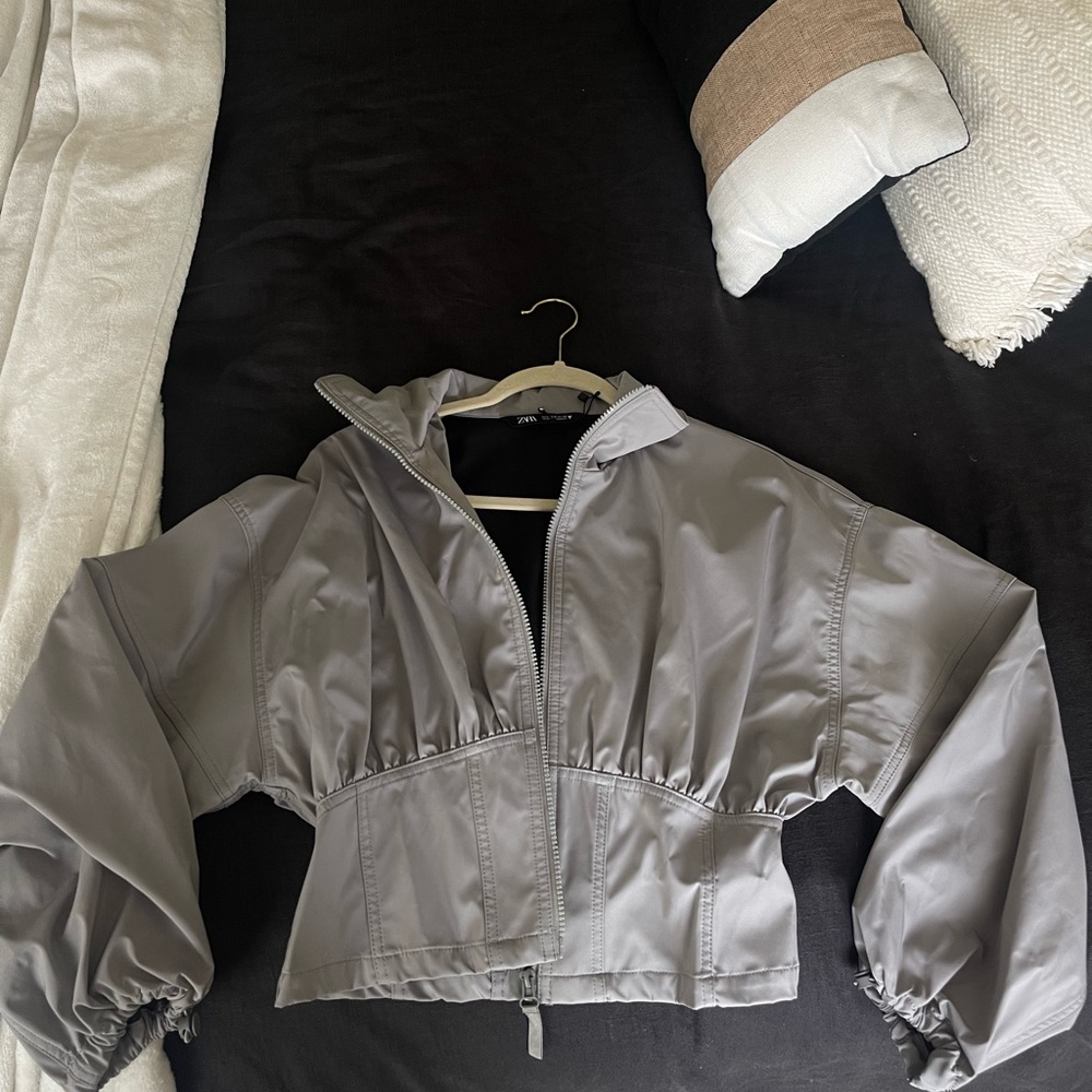 NEW- GREY ZARA BOMBER JACKET